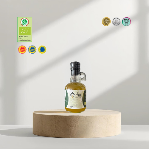 Premium Bio Olivenöl Extra Nativ sortenrein von LEMM Selection mit Oregano Geschmack mit Austria Bio Garantie Siegel und Award Auszeichnungen
